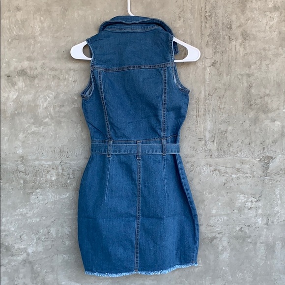 FREE📦 Collar Button Up Mini Denim Dress - Picture 2 of 6